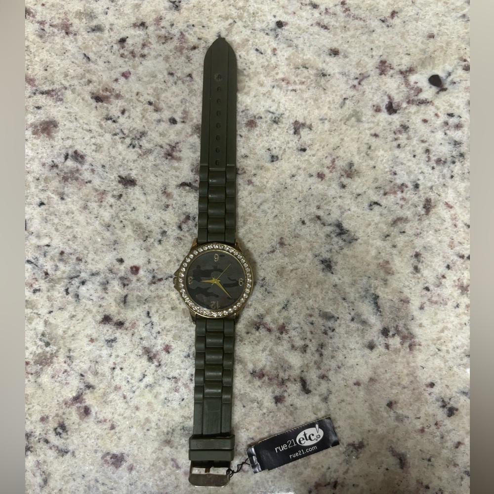 Rue21 Camouflage Green Fashion Watch